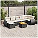 Set Divani da Giardino con Cuscini 8 pz Nero in Polyrattan - Foto miniatura 2