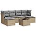 Set Divani da Giardino 7 pz con Cuscini Beige in Polyrattan - Foto miniatura 1