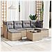 Set Divani da Giardino 7 pz con Cuscini Beige in Polyrattan - Foto miniatura 2