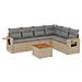 Set Divano da Giardino 7 pz con Cuscini Beige Misto Polyrattan - Foto miniatura 1