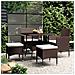 Set da Pranzo per Giardino 5 pz in Polyrattan Marrone - Foto miniatura 2