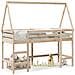 Letto Soppalco con Scala e Tetto 80x200 cm Legno Massello Pino - Foto miniatura 1