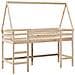 Letto Soppalco con Scala e Tetto 80x200 cm Legno Massello Pino - Foto miniatura 3