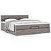Struttura Letto Pouf con Materasso Tortora 160x200cm in Tessuto - Foto miniatura 4