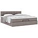 Struttura Letto Pouf con Materasso Tortora 160x200cm in Tessuto - Foto miniatura 5