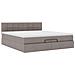 Struttura Letto Pouf con Materasso Tortora 160x200cm in Tessuto - Foto miniatura 6