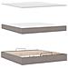 Struttura Letto Pouf con Materasso Tortora 160x200cm in Tessuto - Foto miniatura 8