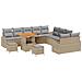 Set Divano da Giardino con cuscino 13 pcs Beige e Grigio Chiaro - Foto miniatura 1