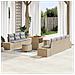 Set Divano da Giardino con cuscino 10 pcs Beige Poly Rattan - Foto miniatura 2