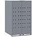 Copribidone con Ruote per 6 Bidoni Grigio 414x79x117cm Acciaio - Foto miniatura 4