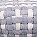 Sgabello Grigio In Cotone Intrecciato E Legno 40x40x36h - Foto miniatura 3