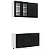 Unità Cucina KALMAR 4 pcs Nero Legno ingegnerizzato - Foto miniatura 1