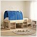 Letto alto per bambini con storage Rovere Sonoma e Blu - Foto miniatura 2