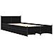 Struttura letto con testata con ruota Rovere Nero 80 x 200 cm - Foto miniatura 5