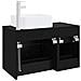 Set di mobili per il bagno 2 pz Rovere Nero - Foto miniatura 7
