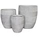 Vasi Per Piante Rotondi Da Interno Ed Esterno Set Da 3 Dimensioni Moderni Vaso Di Design In Resina Colore Taupe, G. 43,5x43,5x50 / m. 35,5x35,5x41 / p. 27x27x32 - Foto miniatura 2