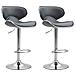 Set 2 Sgabelli Cucina Las Vegas V2 in Similpelle - Coppia Sedie Sgabello Imbottite Girevoli e Regolabili 62-82cm con Schienale Grigio - Foto miniatura 1