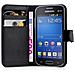 Custodia Compatibile Con Samsung Galaxy Star Pro In Nero Carbone - Coperchio Protettiva Con Chiusura Magnetica, Funzione Stand E Tasca Per Le Carte - Foto miniatura 4