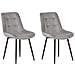 Set Di 2 Sedie Da Pranzo In Velluto Grigio Melrose - Foto miniatura 11