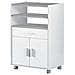 Carrello Portaforno Per Microonde Un Cassetto Due Ante Bianco 59x40 H92 Cm - Foto miniatura 2