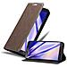 Custodia Compatibile Con Samsung Galaxy Mega 6.3 In Bruno Caffè - Coperchio Protettiva Con Chiusura Magnetica, Funzione Stand E Tasca Per Le Carte - Foto miniatura 1