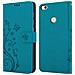 Cadorabo Custodia Compatibile Con Huawei P8 Lite 2017 In Blu Fiore - Coperchio Protettivo In Design Floreale Con Chiusura Magnetica, Funzione Stand E Slot Per Carte - Foto miniatura 8