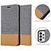 Custodia Compatibile Con Samsung Galaxy A33 5g In Grigio Chiaro Marrone - Coperchio Protettiva Con Chiusura Magnetica, Funzione Stand E Tasca Per Le Carte - Foto miniatura 5