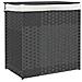 Cesto Portabiancheria 2 Sezioni Grigio 53x35x57 Cm Polyrattan - Foto miniatura 2