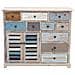 Mobile Comò Credenza Da Interno Soggiorno In Legno Colorato Effetto Shabby Chic Con 10 Cassetti E 2 Ante Linea Classic - Foto miniatura 3