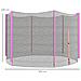 Rete Di Protezione Per Trampolini A 6 Pali Con Ingresso Con Cerniera, In Pe, Ø305x180 Cm, Nero E Rosa - Foto miniatura 6