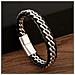 Bracciale Da Uomo Con Polsino In Pelle Pu Intrecciata - Foto miniatura 3
