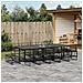 Set Da Pranzo Da Giardino 15 Pz Nero In Polyrattan - Foto miniatura 1