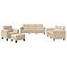 Set Divani 4 Pz Con Cuscini Crema In Tessuto Microfibra - Foto miniatura 2