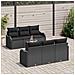 Set di Divani da Giardino in 7 Pezzi con Cuscini Nero in Rattan Polietilene Acciaio,  Divano da Giardino per 2 Persone con Cuscini Nero in Rattan Polietilene - Foto miniatura 3