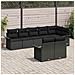 Set divani da giardino 8 pezzi con cuscini Nero Polyrattan - Foto miniatura 3