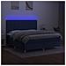 Letto a Molle con Materasso e LED Blu 160x200 cm in Tessuto - Foto miniatura 4