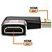 Adattatore Video 8k Uhd Hdmi Femmina Verso Hdmi Maschio Curvo A Sinistra, Nero - Foto miniatura 2