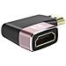 Adattatore Video 8k Uhd Hdmi Femmina Verso Hdmi Maschio Curvo A Sinistra, Nero - Foto miniatura 4