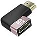 Adattatore Video 8k Uhd Hdmi Femmina Verso Hdmi Maschio Curvo A Sinistra, Nero - Foto miniatura 8