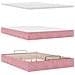 Struttura Letto Pouf con Materasso Rosa 140x200 cm in Velluto - Foto miniatura 8