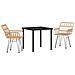 Set da Pranzo per Giardino 3 pcs Marrone Poly Rattan - Foto miniatura 1