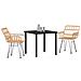Set da Pranzo per Giardino 3 pcs Marrone Poly Rattan - Foto miniatura 3