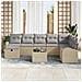 Set Divano da Giardino con cuscino 9 pcs Beige Poly Rattan - Foto miniatura 3