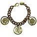 Bracciale Triple Aura Con Monete Color Oro In Stile Anticato. Alluminio E Metallo. - Foto miniatura 1