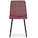 Sedia PYRA in velluto rosa con gambe nere, design moderno x4 - Foto miniatura 3