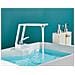 Rubinetto per lavabo da bagno, Blackswan, tipo M120, modello bianco /cromo, misura 19 cm - Foto miniatura 2