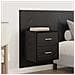 Testata con Comodino 3 pcs Rovere Nero Legno multistrato - Foto miniatura 4