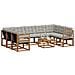 Set di divani da esterno 10 pcs Grigio Naturale e Chiaro - Foto miniatura 3