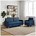 Set di Divani con Storage 2 pcs Blu Poliestere - Foto miniatura 3