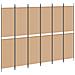 Divisore per Stanza a 6 Pannelli Beige 300 x 220 cm Tessuto - Foto miniatura 1